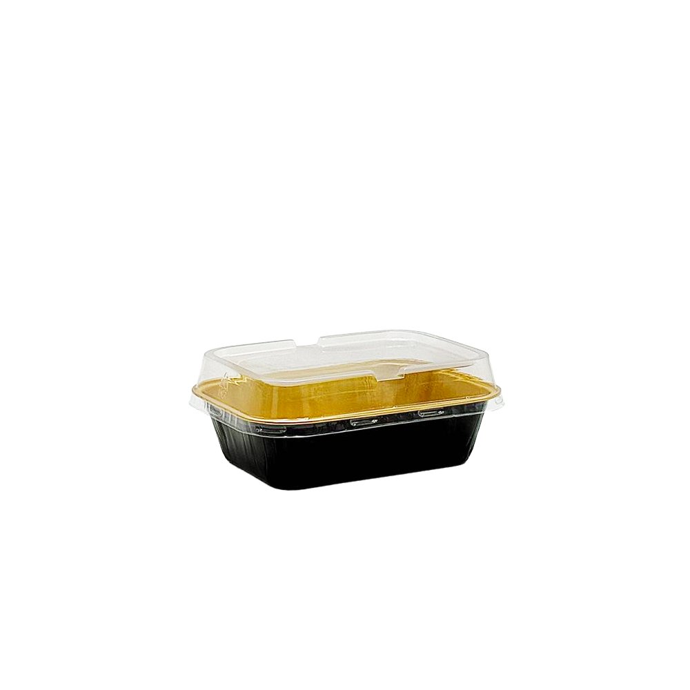 330mL Black & Gold Rectangular Aluminium Foil Cake Tin - TEM IMPORTS™