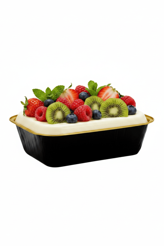 330mL Rectangular Smooth Wall Aluminium Foil Cake Tin - Black&Gold Series - TEM IMPORTS™