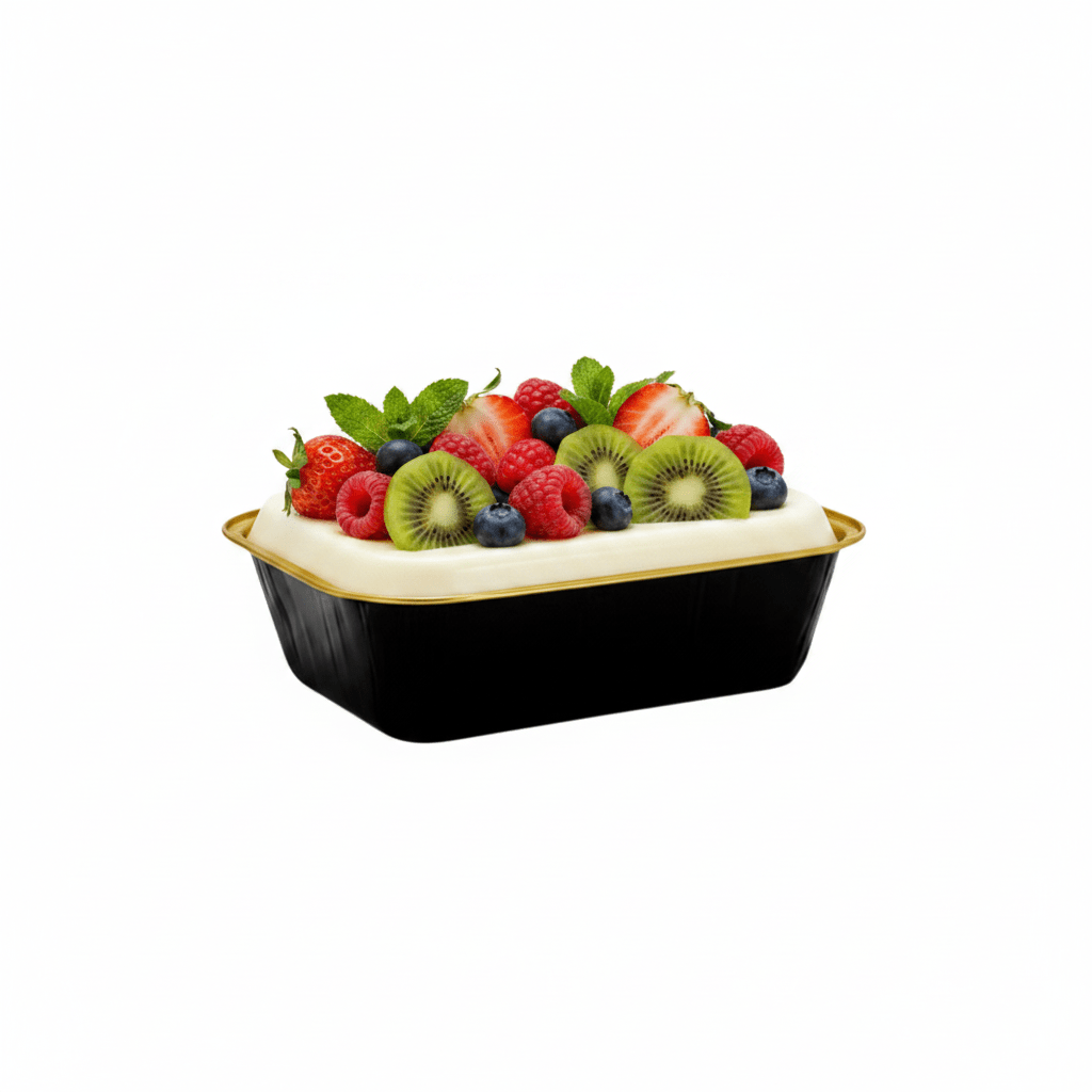 330mL Rectangular Smooth Wall Aluminium Foil Cake Tin - Black&Gold Series - TEM IMPORTS™