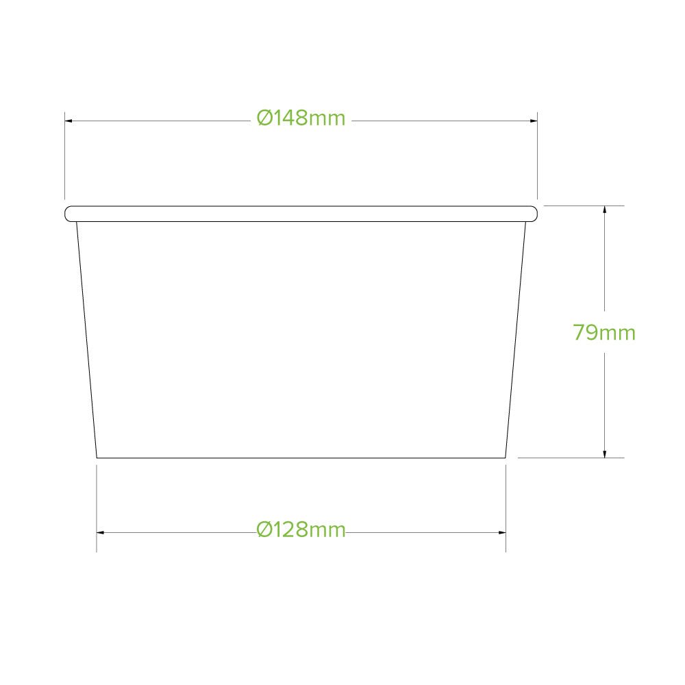 33oz/1000mL Large Kraft BioBowl - 400pcs/Ctn - TEM IMPORTS™