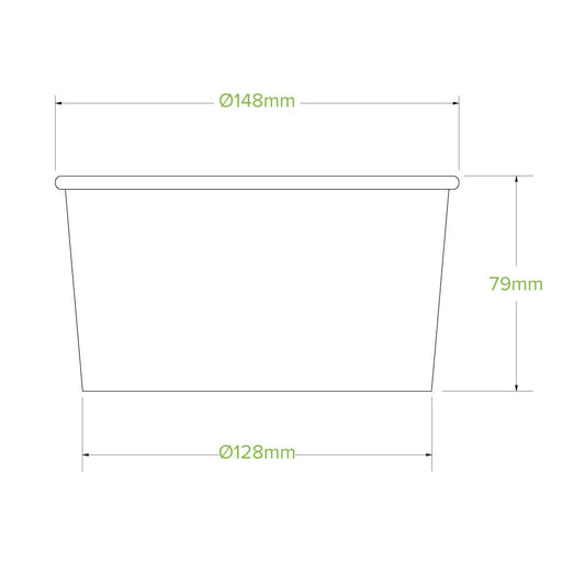 33oz/1000mL Large Kraft BioBowl - 400pcs/Ctn - TEM IMPORTS™