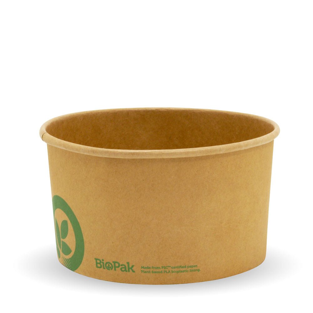 33oz/1000mL Large Kraft BioBowl - 400pcs/Ctn - TEM IMPORTS™