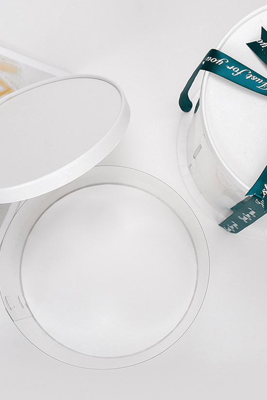 34x26 Round Transparent Box With Paper Lid - TEM IMPORTS™