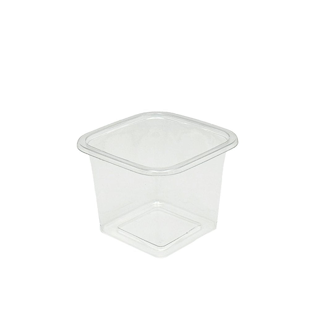 350mL Clear Tall Square Dessert Container With Lid - TEM IMPORTS™