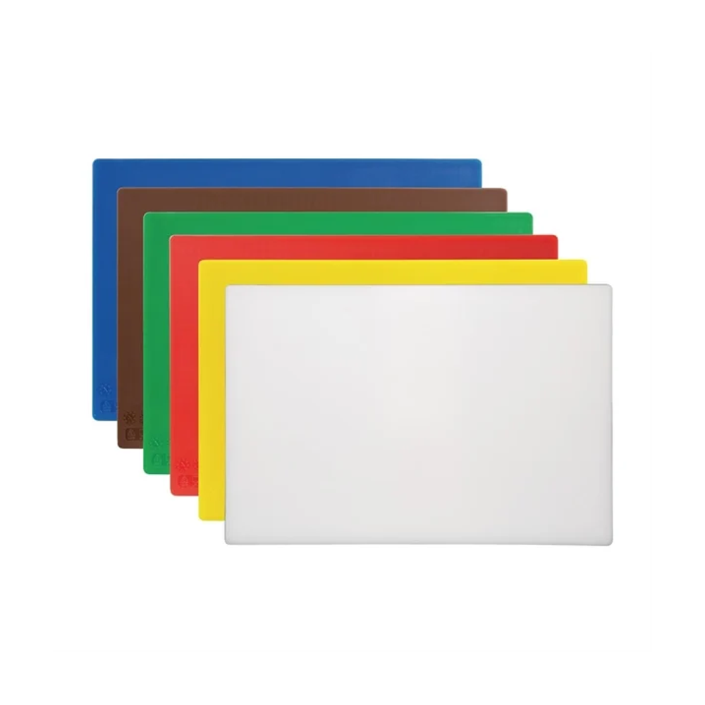 40cm x 25cm Coloured P.E Cutting Board Set (6) - 12mm Thick