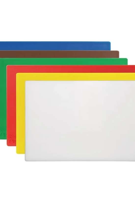 50cm x 38cm Coloured P.E Cutting Board Set (6) - 12mm Thick