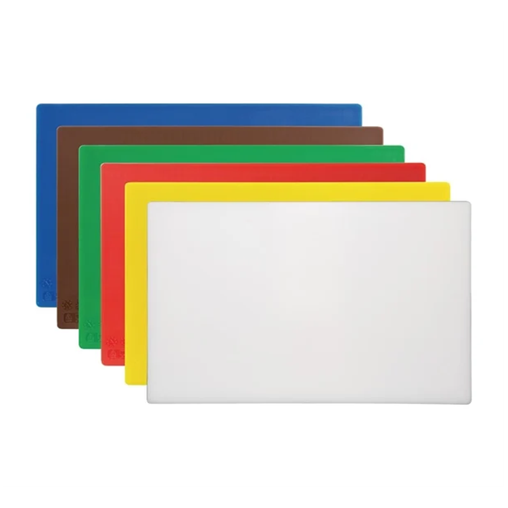 50cm x 38cm Coloured P.E Cutting Board Set (6) - 12mm Thick