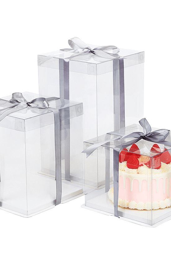 35x35x45 Transparent Square Box With Clear Lid - TEM IMPORTS™