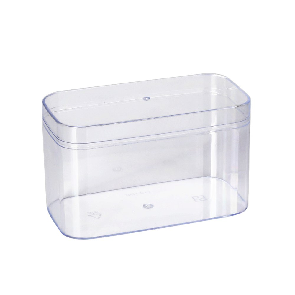 380mL Clear Tall Rectangular Container With Hard Lid - TEM IMPORTS™