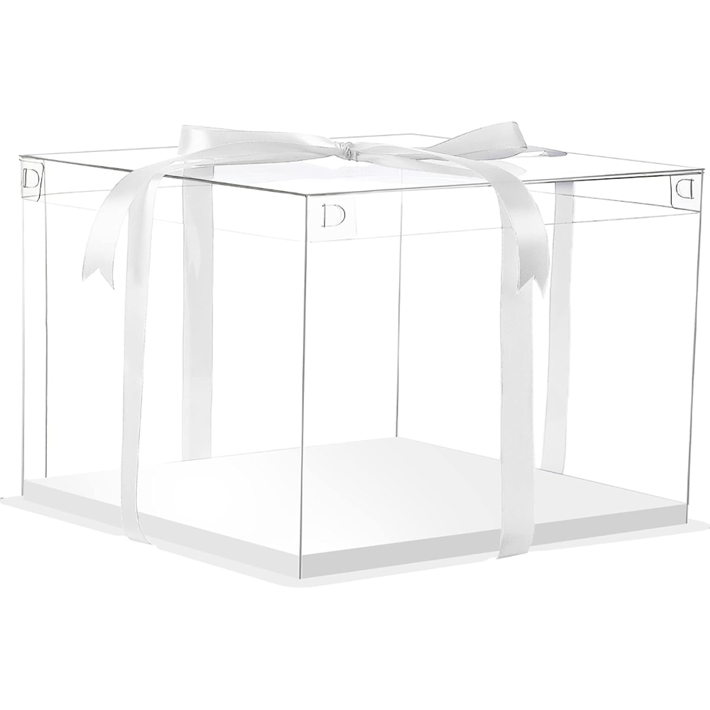 38x38x40 Transparent Square Box With Clear Lid - TEM IMPORTS™