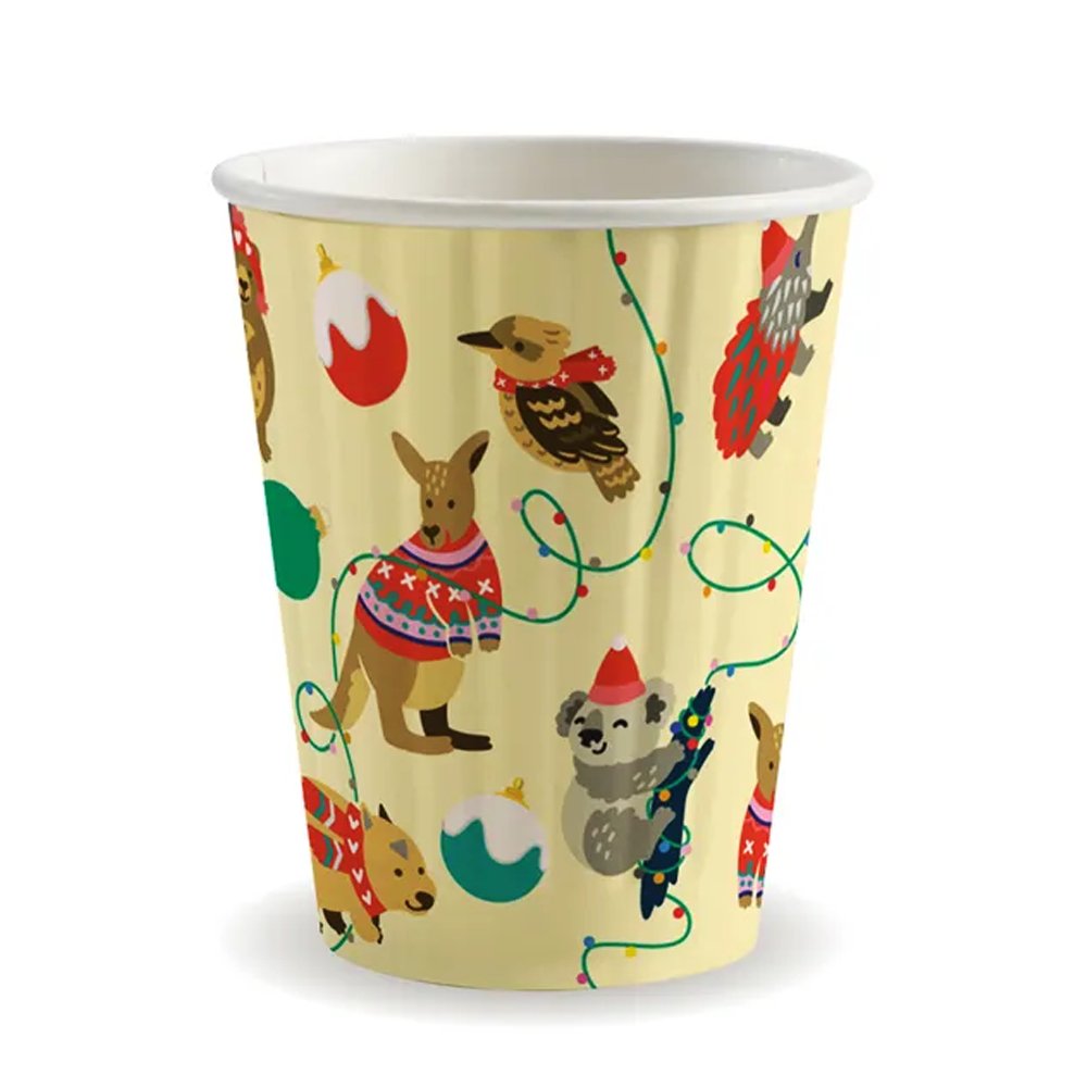 390mL/12oz (90mm) Christmas Double Wall BioCup - 1000/CTN - TEM IMPORTS™