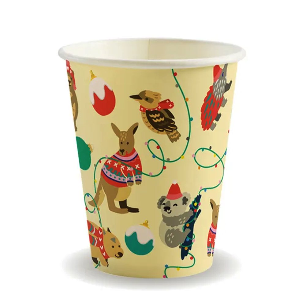 390mL/12oz (90mm) Christmas Single Wall BioCup - 1000/CTN - TEM IMPORTS™