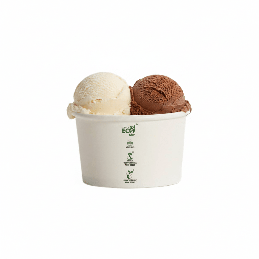 3oz Aqueous Coated Ice Cream Truly Eco Cup White - 1000/CTN - TEM IMPORTS™