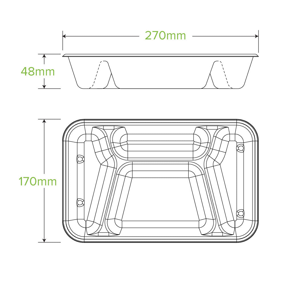 4-Compartment Natural Plant Fibre Takeaway Base - 300pcs/Ctn - TEM IMPORTS™