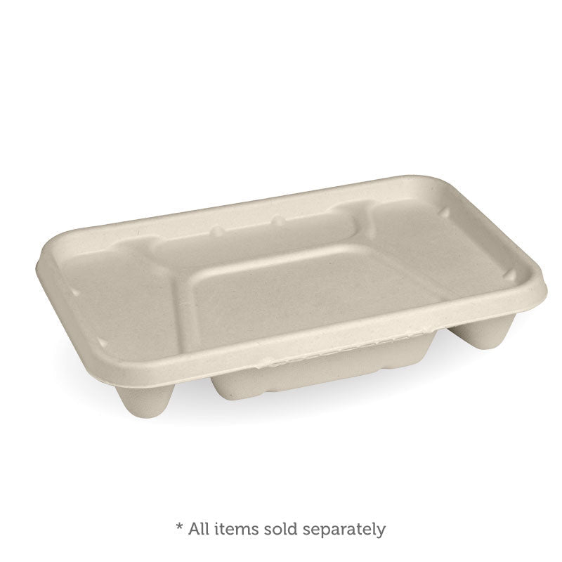 4-Compartment Natural Plant Fibre Takeaway Lid - 300pcs/Ctn - TEM IMPORTS™