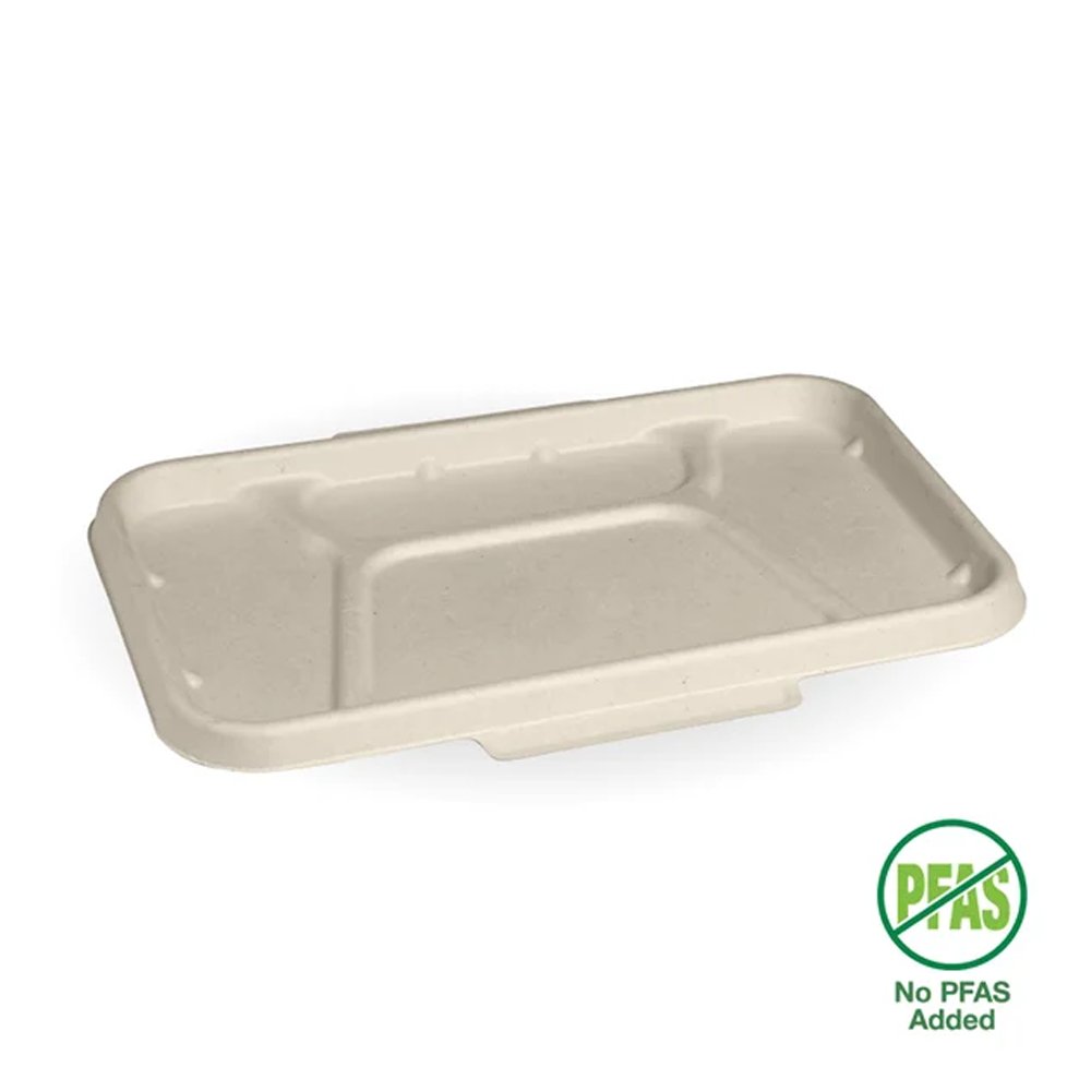 4-Compartment Natural Plant Fibre Takeaway Lid - 300pcs/Ctn - TEM IMPORTS™