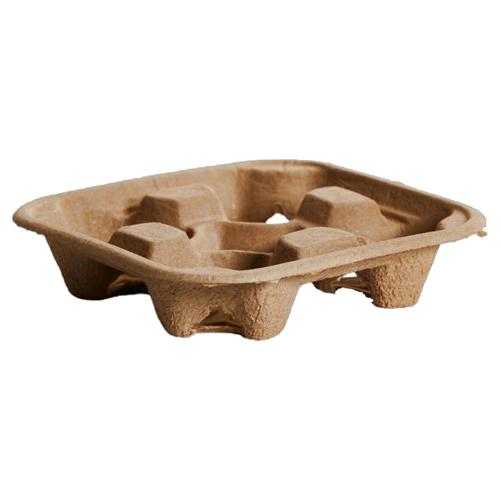 4 Cup Compostable Drink Holder Tray - 200/CTN - TEM IMPORTS™
