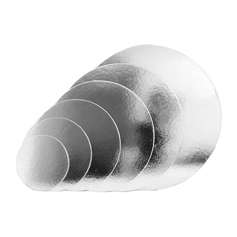 4 Inch Round STD Foil Cake Board - Silver - TEM IMPORTS™