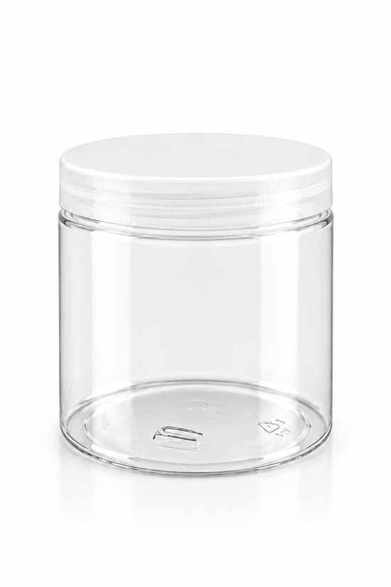 400mL Clear Plastic Jar – 89mm Neck, Straight-Sided with PET Lid - TEM IMPORTS™
