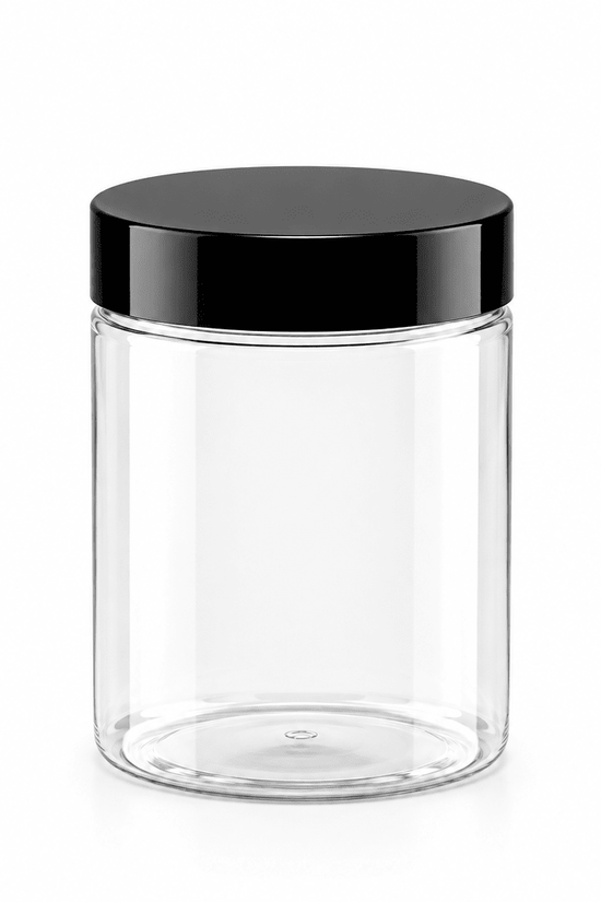 400mL Clear Plastic Jar – 89mm Neck, Straight-Sided with PET Lid - TEM IMPORTS™