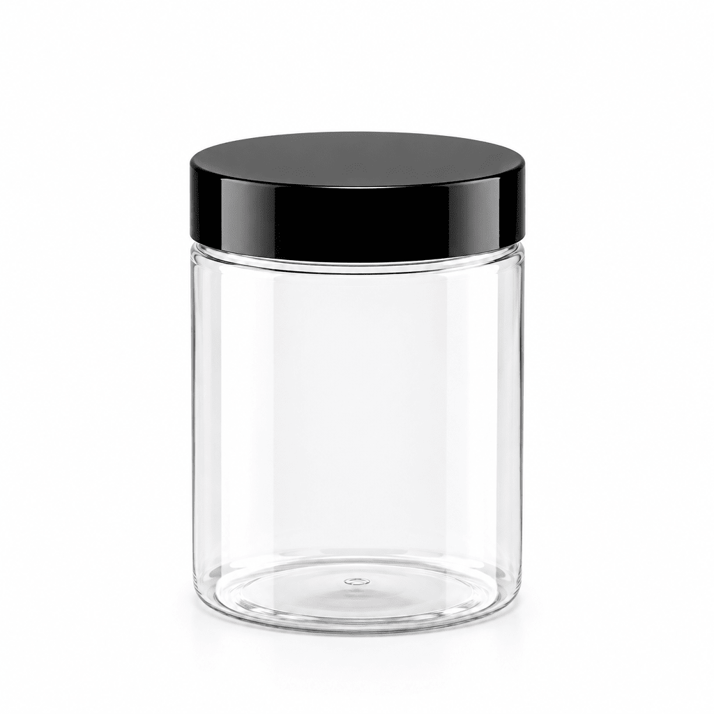 400mL Clear Plastic Jar – 89mm Neck, Straight-Sided with PET Lid - TEM IMPORTS™