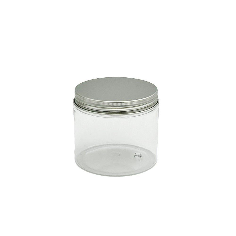 400mL/89mm Neck Straight Sided Plastic Jar With Metal Lid - TEM IMPORTS™