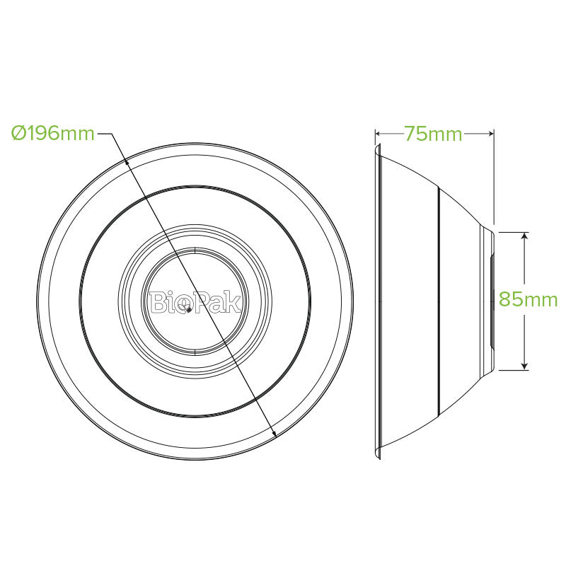 40oz/1180mL Natural Plant Fibre BioBowl - 400pcs/Ctn - TEM IMPORTS™