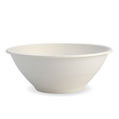40oz/1180mL White Plant Fibre BioBowl Food Bowl (Carton of 400)