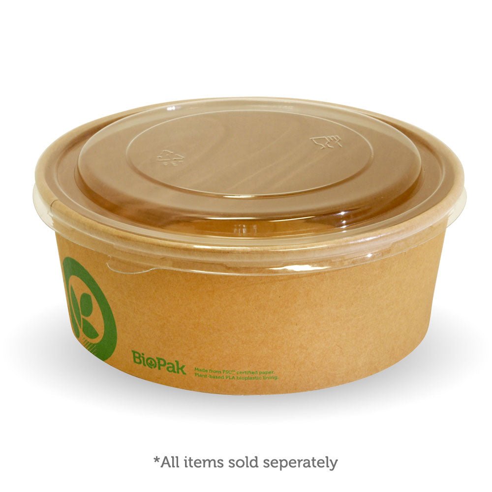 44oz/1300mL Clear RPET BioBowl Lid - 200pcs/Ctn - TEM IMPORTS™