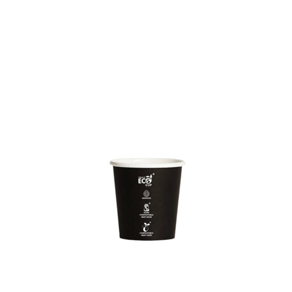 4oz Truly Eco® Aqueous Single Wall Paper Cup Black - 1000/CTN - TEM IMPORTS™