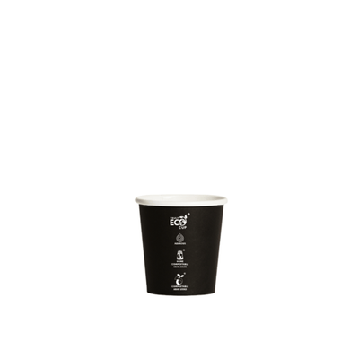 4oz Truly Eco® Aqueous Single Wall Paper Cup Black - 1000/CTN - TEM IMPORTS™