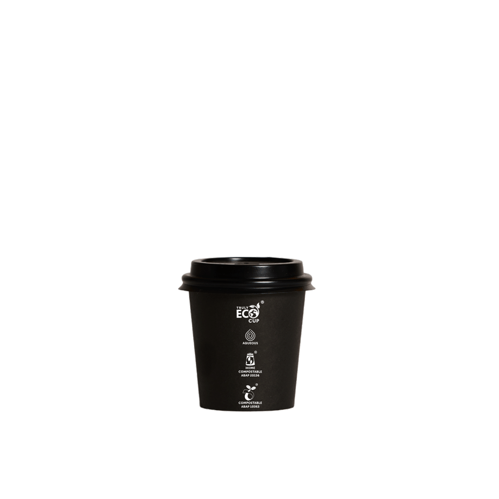 4oz Truly Eco® Aqueous Single Wall Paper Cup Black - 1000/CTN - TEM IMPORTS™