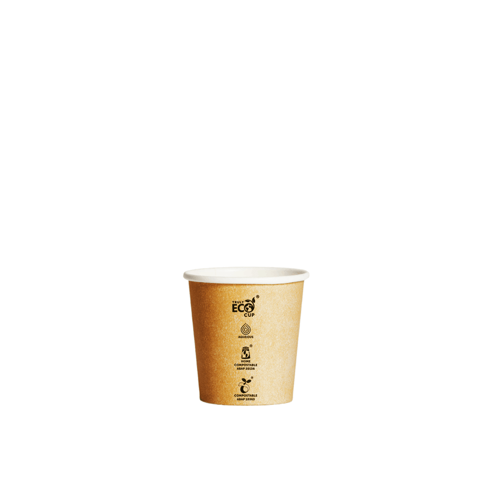 4oz Truly Eco® Aqueous Single Wall Paper Cup Kraft Printed - 1000/CTN - TEM IMPORTS™