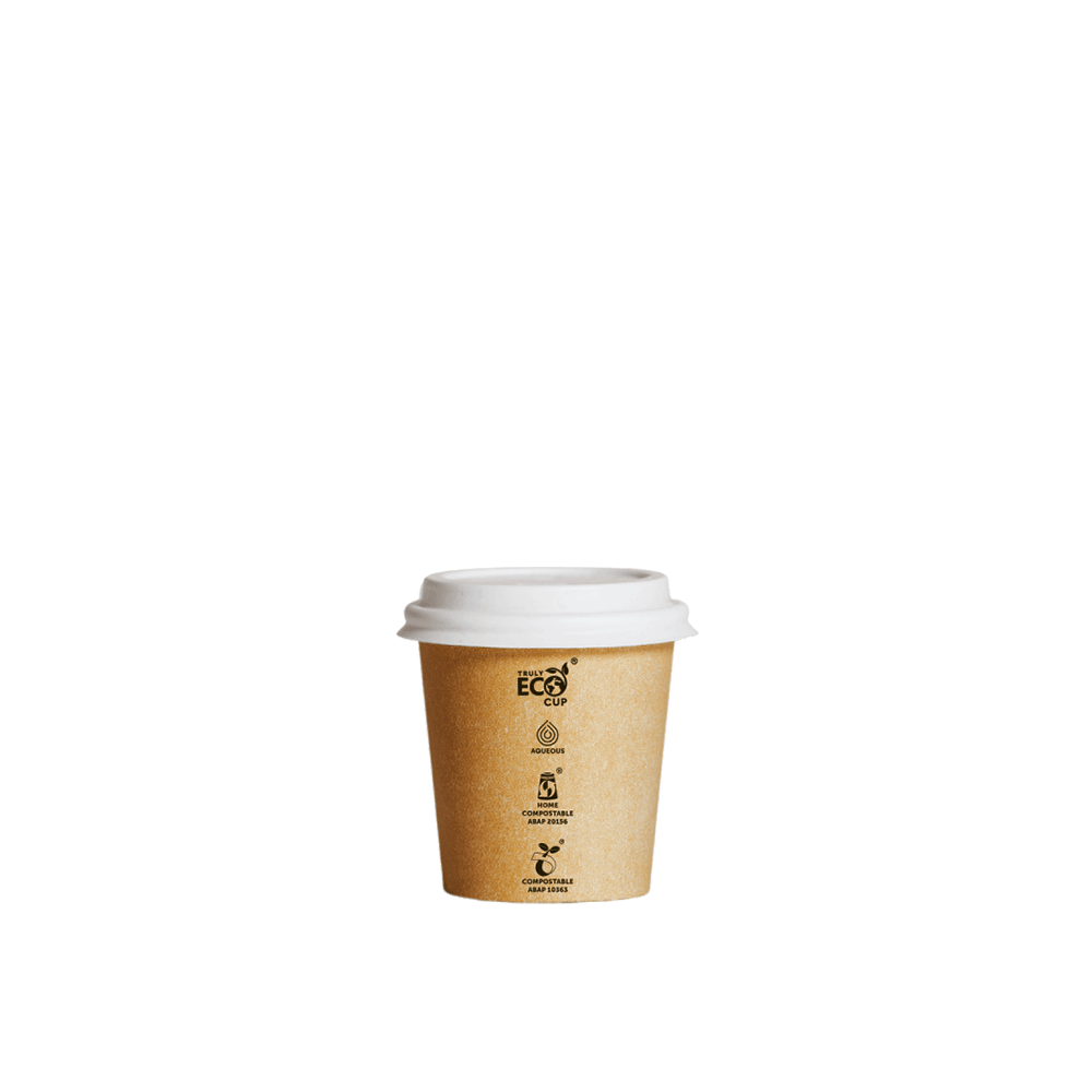 4oz Truly Eco® Aqueous Single Wall Paper Cup Kraft Printed - 1000/CTN - TEM IMPORTS™