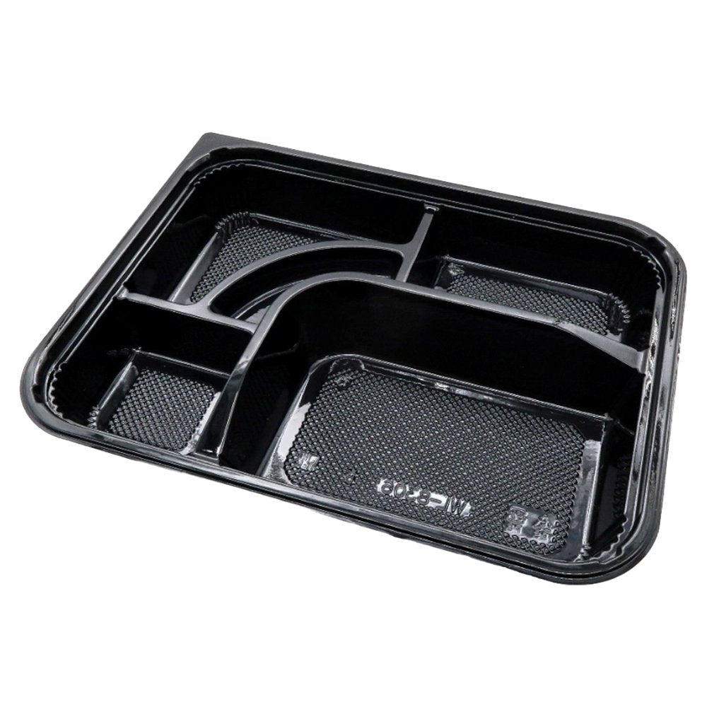 5 Compartment Black Takeaway Container With Clear Lid - TEM IMPORTS™