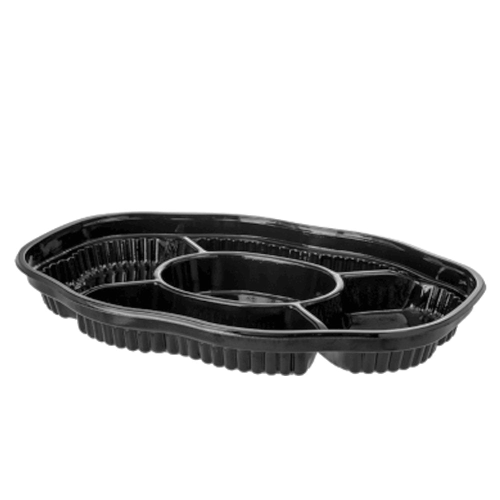 5 Compartment Plastic Platters Set - 10 Pack - TEM IMPORTS™