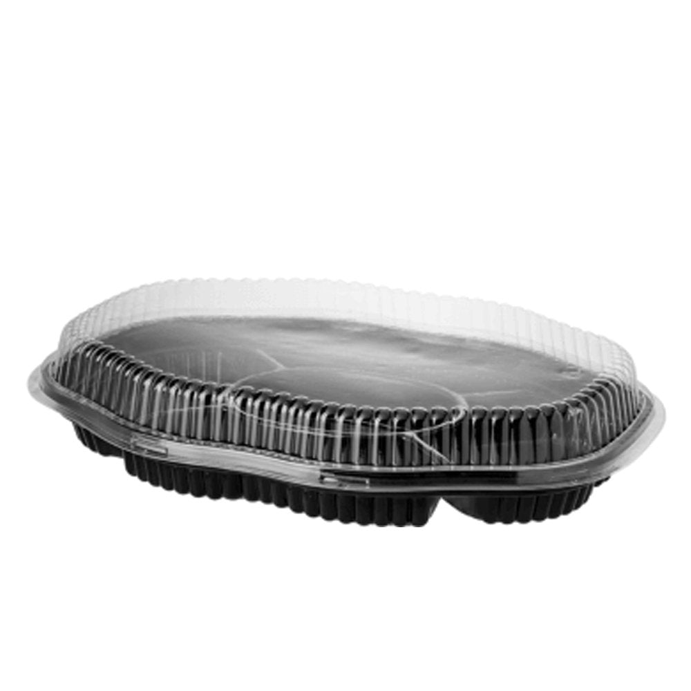 Compartment Oval Plastic Platter With Lid - Main Image