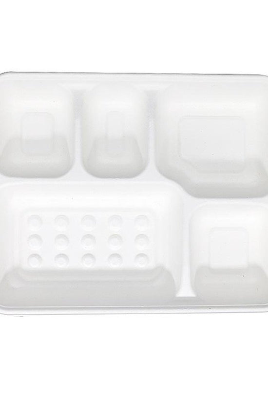5 Compartment Rectangular Sugarcane Tray - TEM IMPORTS™