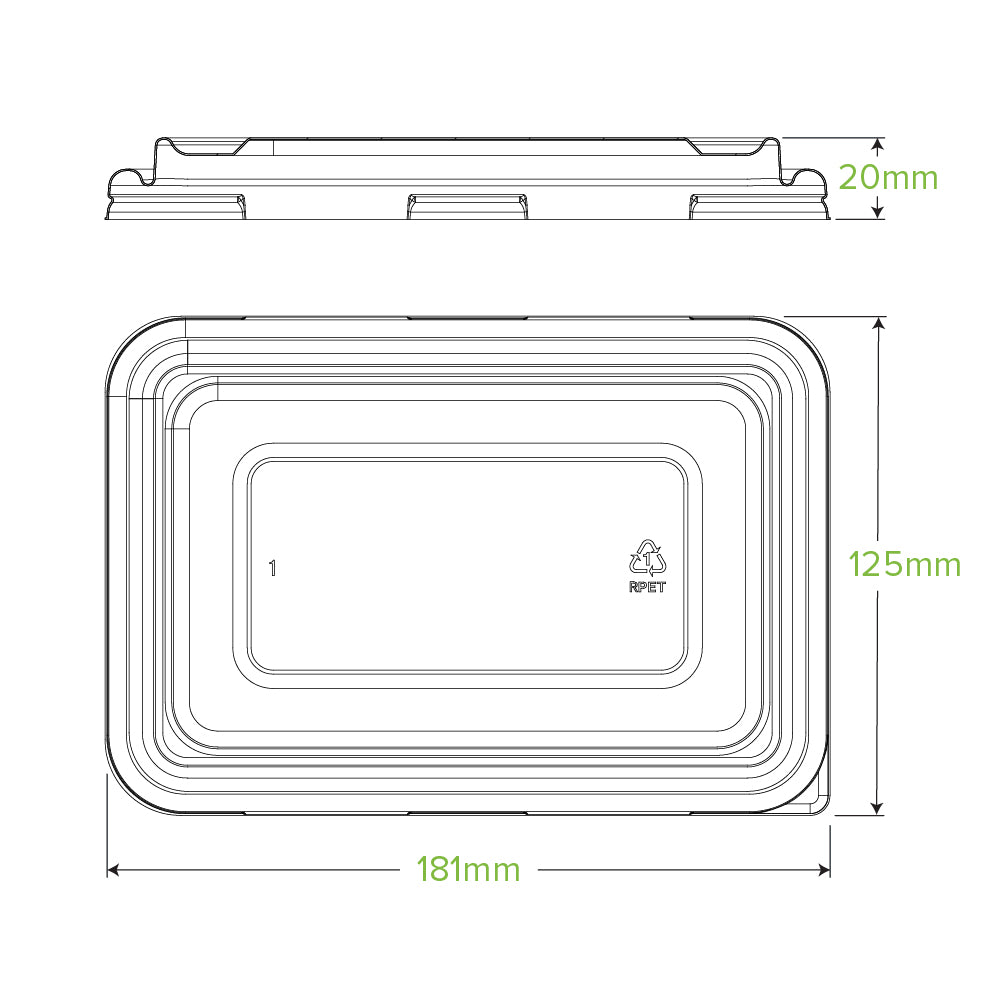 500 & 600mL Clear RPET Takeaway Lid - 500pcs/Ctn - TEM IMPORTS™