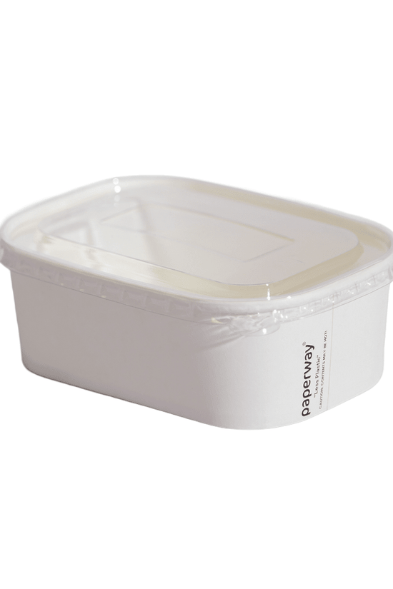 500mL - 1000mL Clear PET Lid Suit Paperway® Rectangular - 300/CTN - TEM IMPORTS™