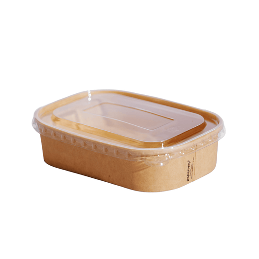 500mL - 1000mL Clear PET Lid Suit Paperway® Rectangular - 300/CTN - TEM IMPORTS™