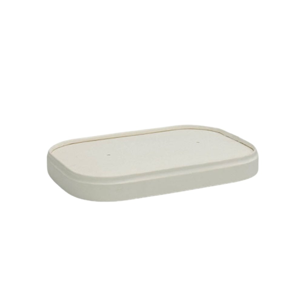 500mL - 1000mL PLA Coated White Paper Lid For Rectangular Container - TEM IMPORTS™