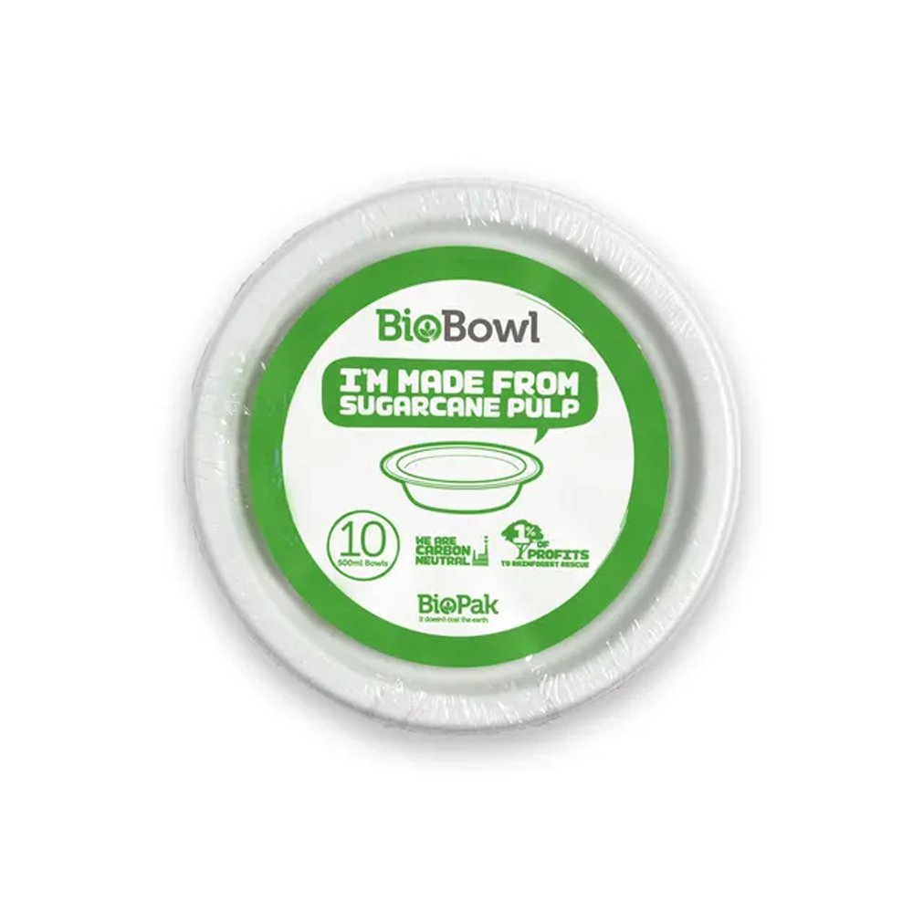 500mL Round White BioBowl - 10 Pack - TEM IMPORTS™