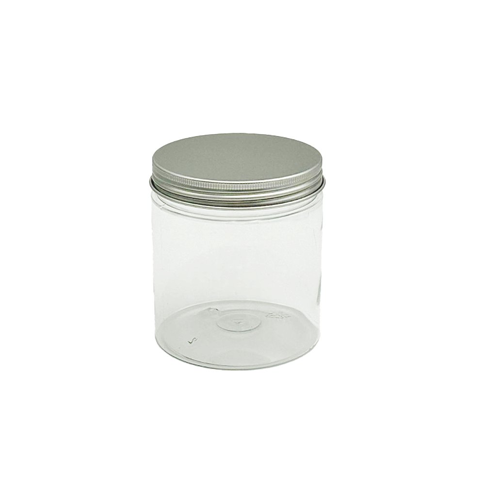 500mL/89mm Neck Straight Sided Plastic Jar With Metal Lid - TEM IMPORTS™