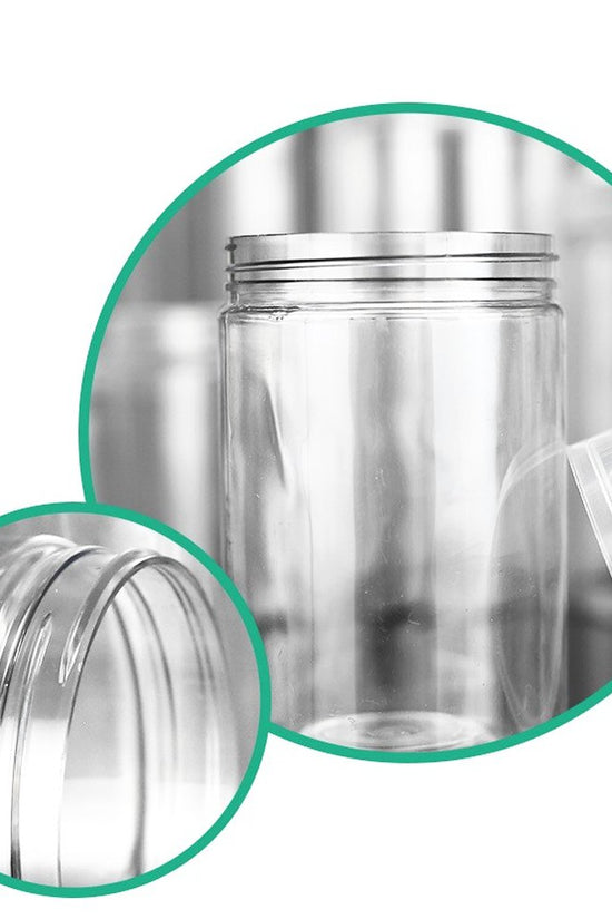500mL/89mm Neck Straight Sided Plastic Jar With Metal Lid - TEM IMPORTS™