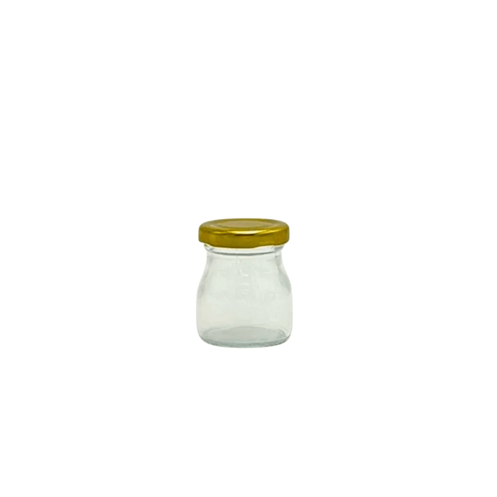 50mL Glass Food Jar with Gold Metal Twist Lid - TEM IMPORTS™