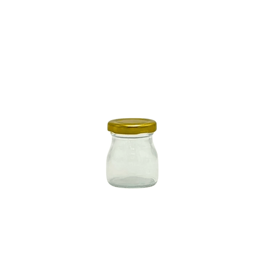 50mL Glass Food Jar with Gold Metal Twist Lid - TEM IMPORTS™