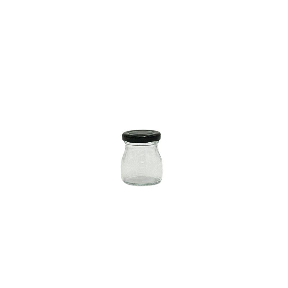 50mL Glass Jar With Black Metal Twist Lid - TEM IMPORTS™