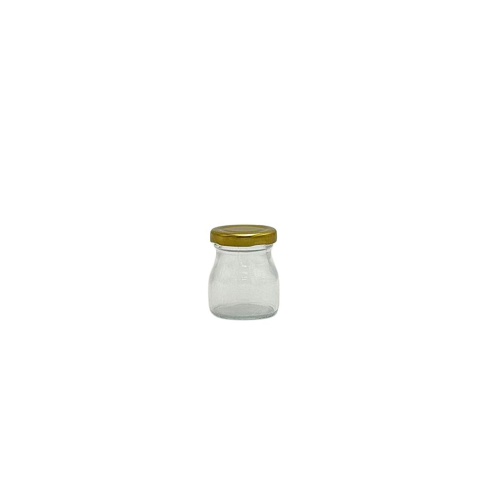 50mL Glass Jar With Gold Metal Twist Lid - TEM IMPORTS™