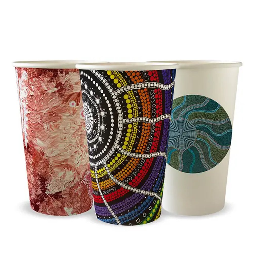 510mL/16oz (90mm) Indigenous Art Series Single Wall BioCup - 1000/CTN - TEM IMPORTS™